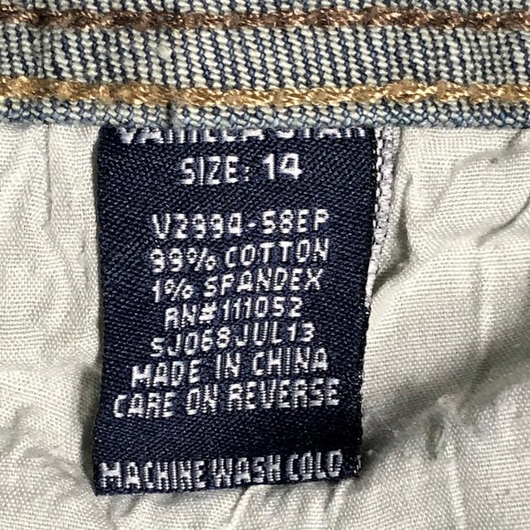 Vanilla Star Distressed & Embellished w/ US Flag Jeans-Sz 14 - Picture 6 of 12